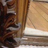 Old overmantel mirror in gilded wood - 148x100cm