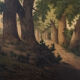 Oil on canvas undergrowth scene early twentieth century