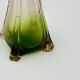 Paire de soliflores vintage en verre rose et vert