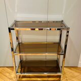 Chrome and smoked glass shelf