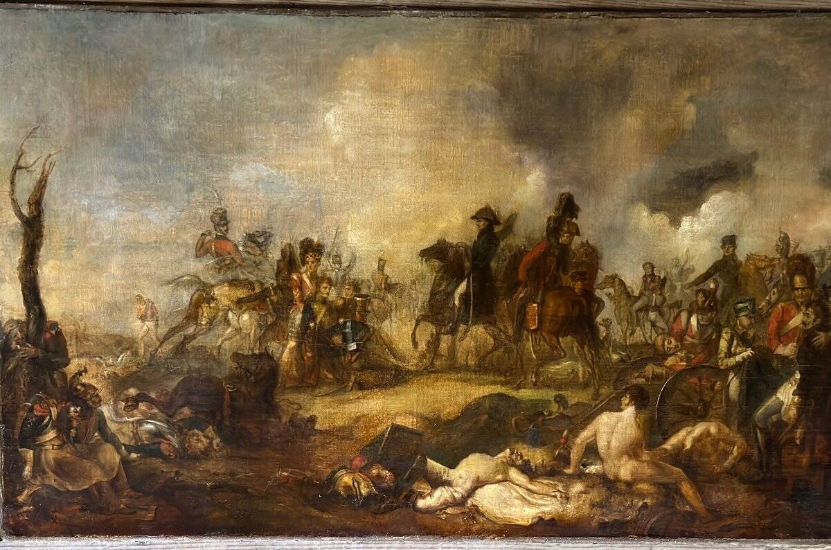 Napoleonic battle scene, oil on canvas, 19th century