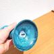 Turquoise blue metal baluster candle holder