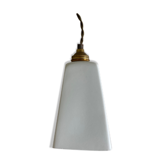 Modernist art deco bathroom pendant lamp in opaline