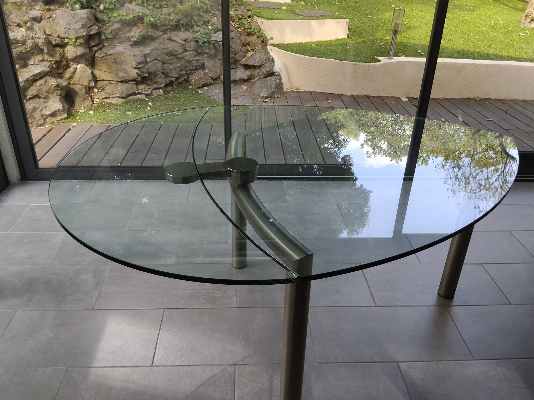 Extendable glass table for 6/8 people Policheto Hoccia