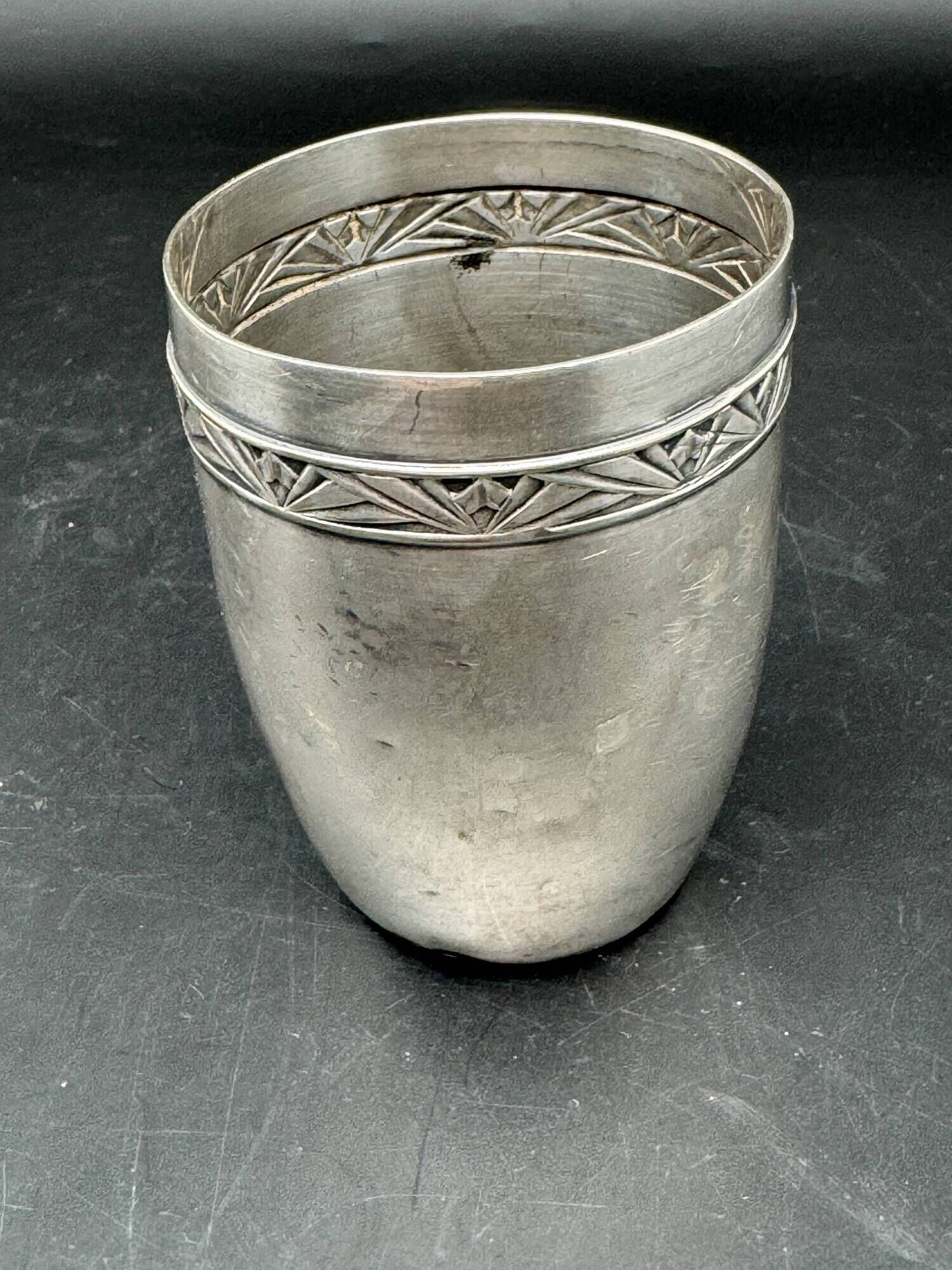 White metal (silverware) cup in its original box