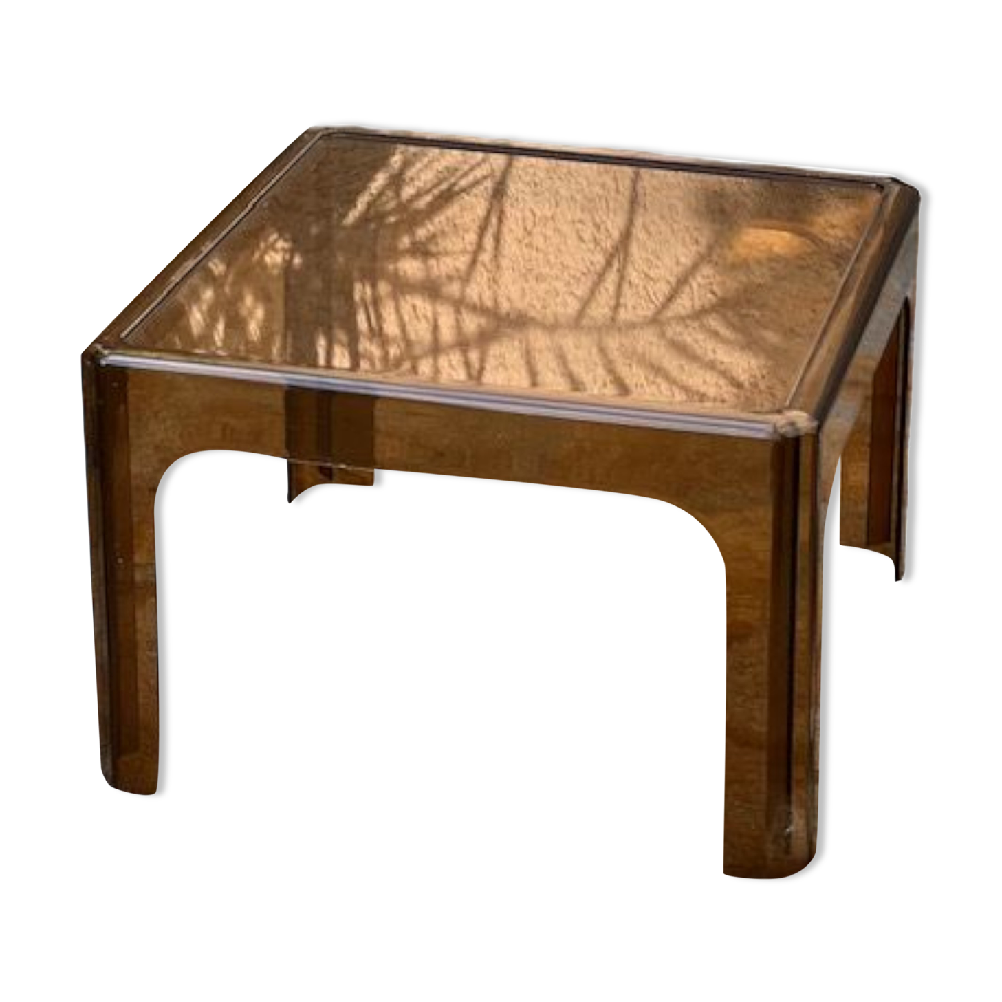 Coffee table 1970 translucent plexi brown