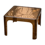 Table basse 1970 plexi translucide marron