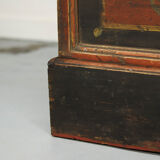 Very large painted folk art rustic farmhouse bridal chest / dresser