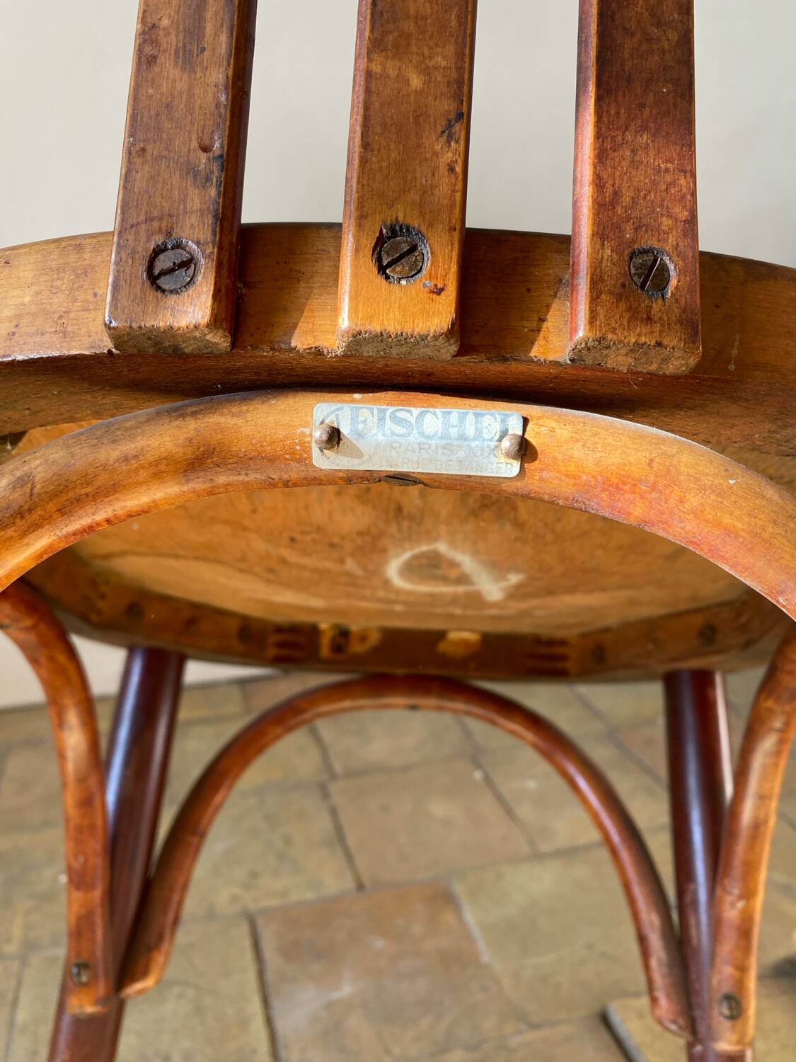 Pair of red Fischel chairs
