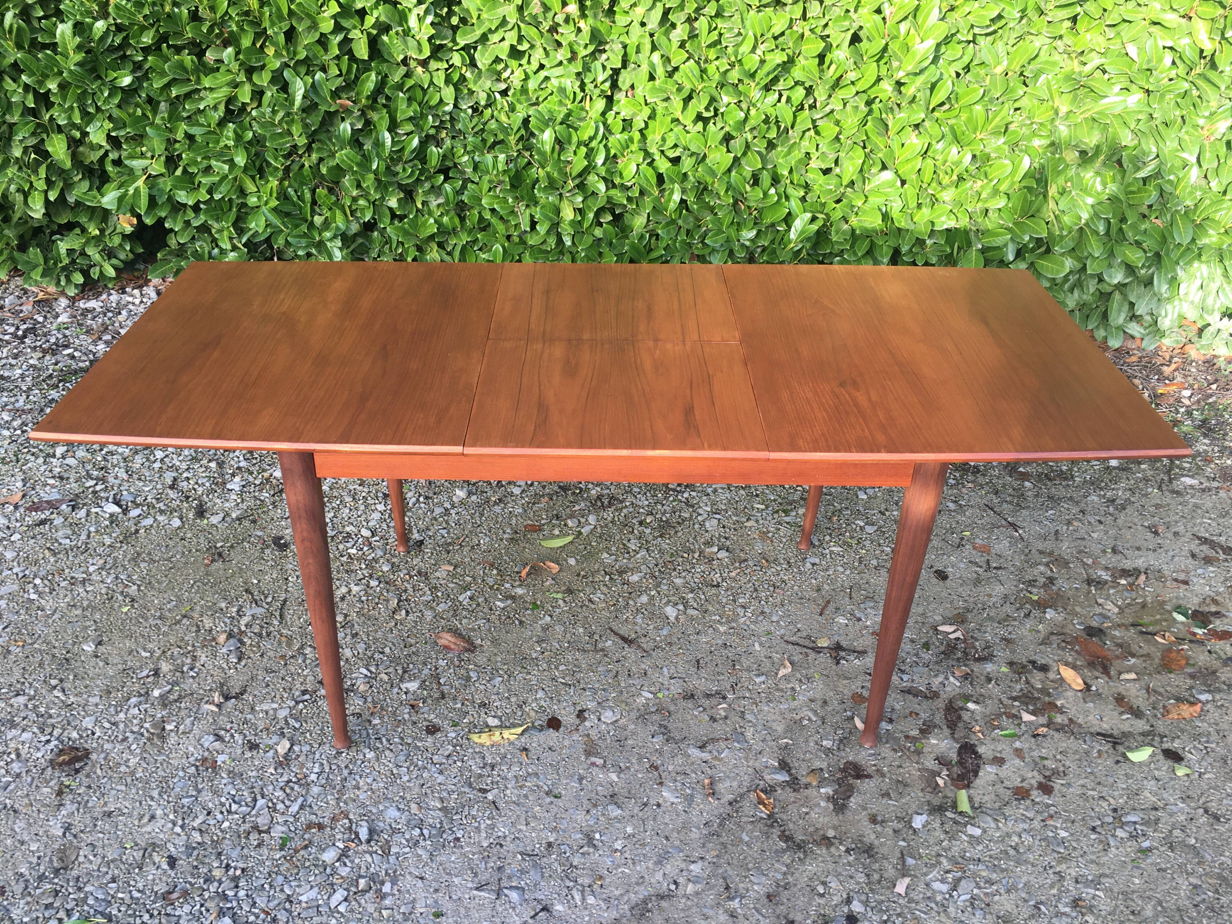 Scandinavian table vintage teak butterfly extension