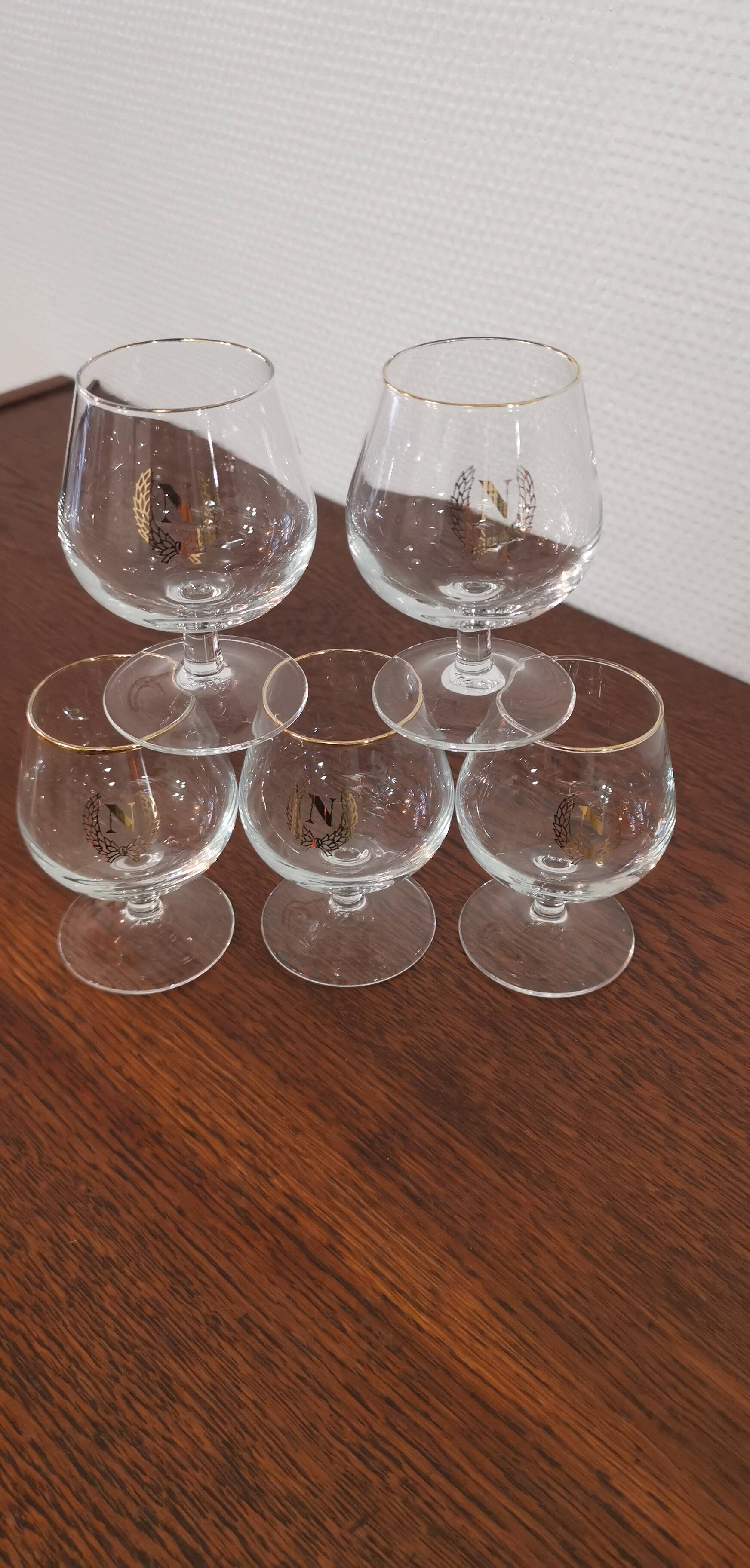 Lot de 5 verres à cognac "Napoléon"
