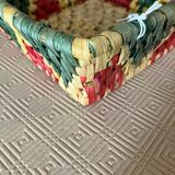 Square rafia basket