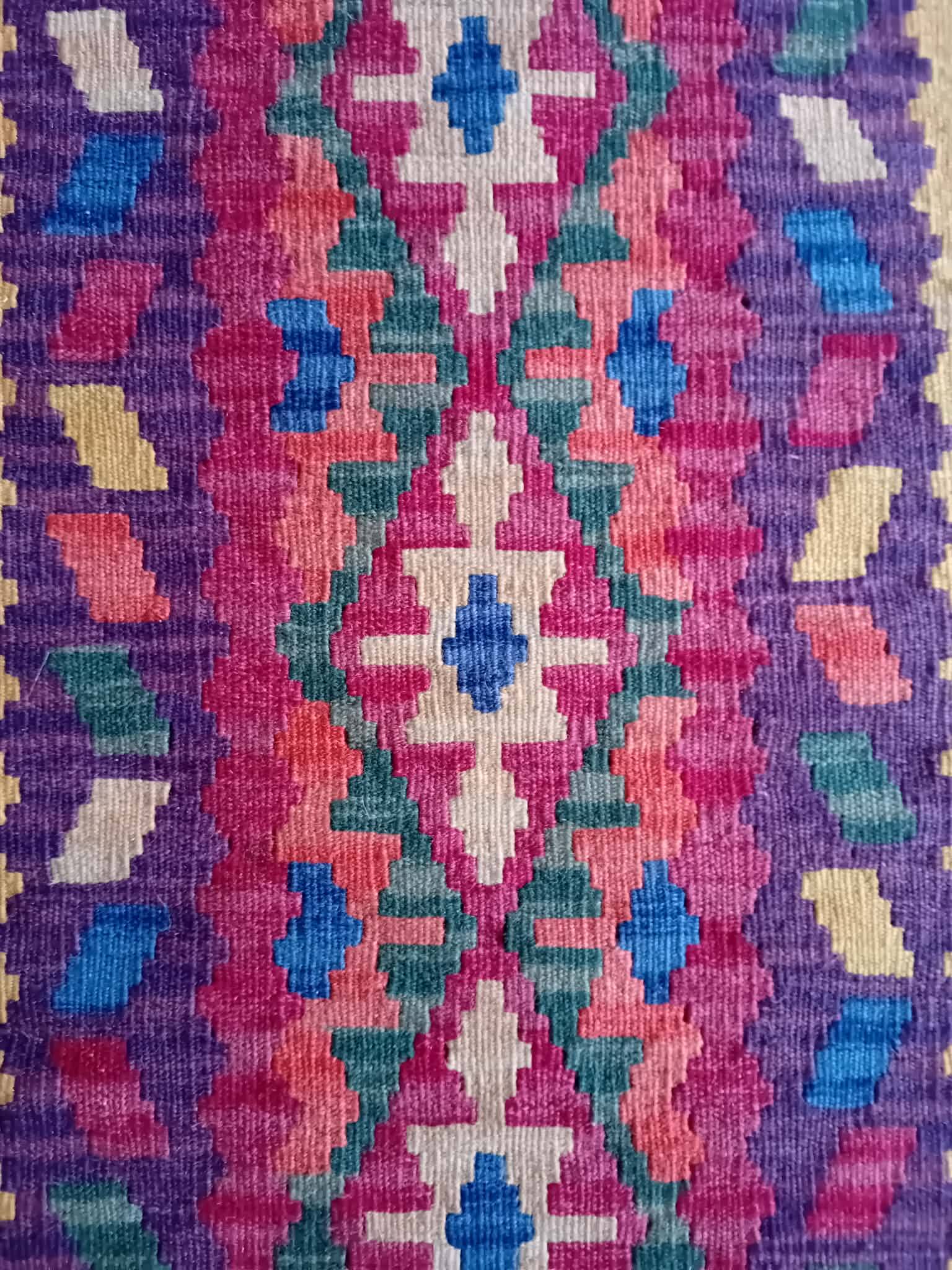 Handmade Persian Qashqai hallway rug 197x56cm