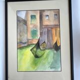 Painting: Watercolor - Gondola in Venice