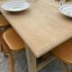 Raw wood dining table