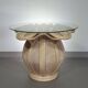 Split reed / pencil reed / rattan / bamboo bell flower side table.