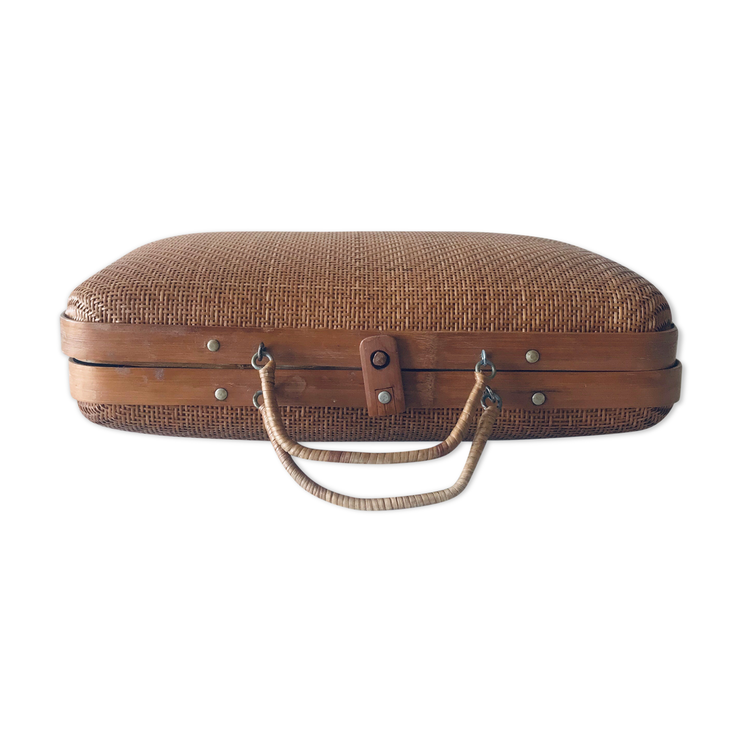 Vintage rattan valisette