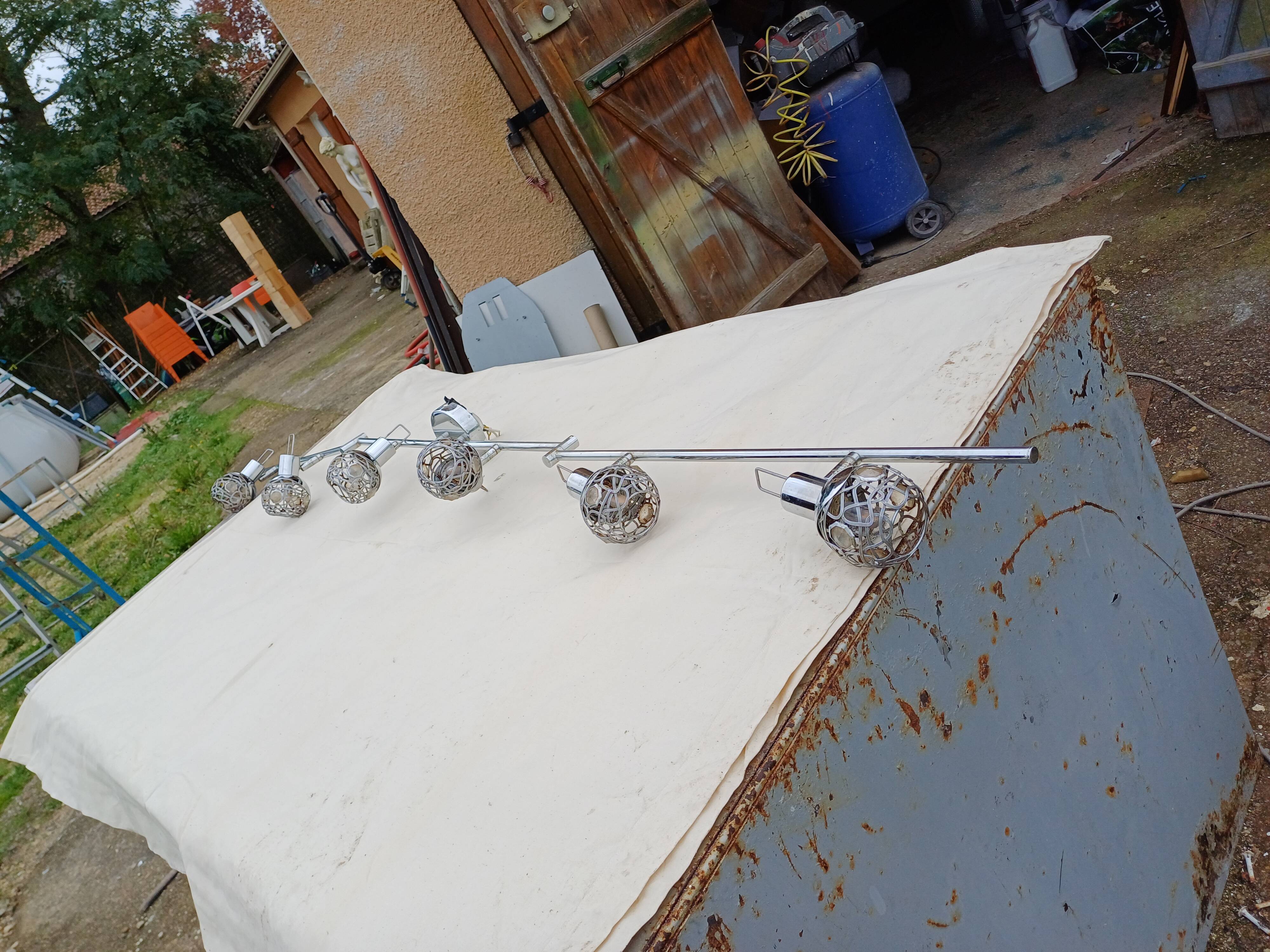 Vintage Chrome Pendant Light