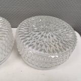 Two beautiful ceiling lights with crystal glass shades. Denmark 1980s