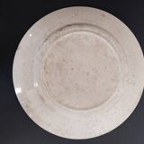 Assiette plate  ou plat de service en faïence Creil et Montereau , modèle Linotte