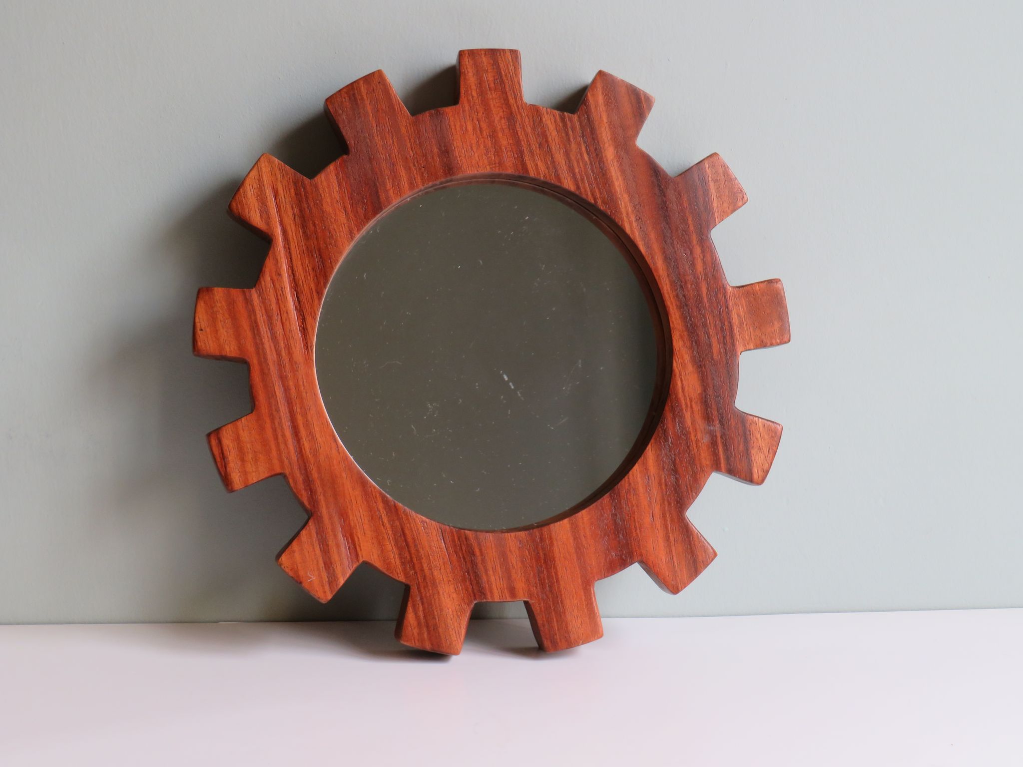 Scandinavian teak mirror 1970 33cm