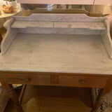 Bathroom cabinet in oak and antique marble