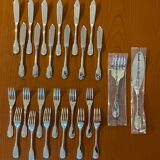 Christofle Vendome shell, fish cutlery and serving cutlery