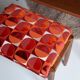 Pair of vintage red and orange stools from the mid-century, Edmund Homa, 1960s.