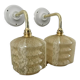Pair of glass wall sconces by Clichy tulips Art Deco