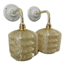Pair of glass wall sconces by Clichy tulips Art Deco