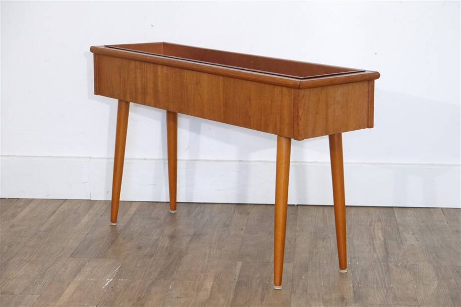 Scandinavian planter in teak and copper 1960