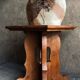 Brutalist oak side table