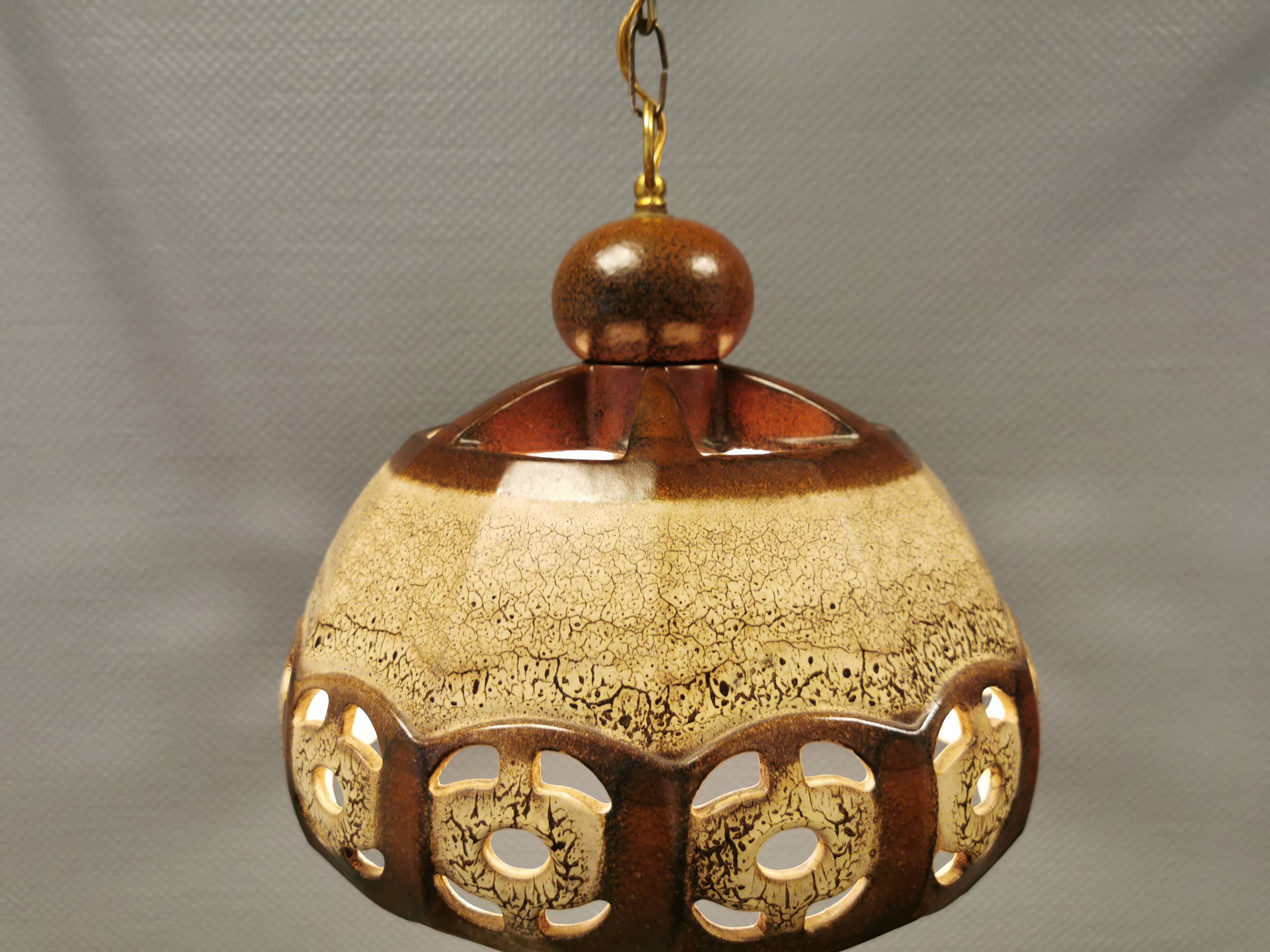 Ceramic hanging lamp, Danish from the 1970s.