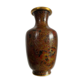 Ancien Vase cloisonné en métal et émaux