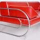 Restored Bauhaus Sofa by Robert Slezak, High-Quality Leather, Chrome, 1930s