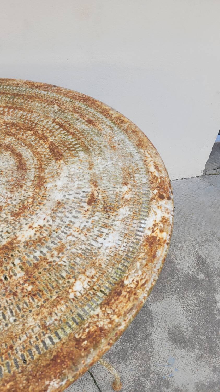 Round Wrought Iron Garden Table 1900s