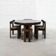 Dining Set by Luigi Vaghi for Former with Six Leather Chairs, Italy 1960's