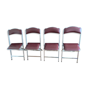 4 chaises pliante vintage