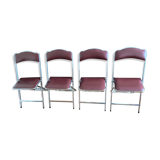 4 vintage folding chairs in chrome