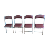 4 vintage folding chairs in chrome