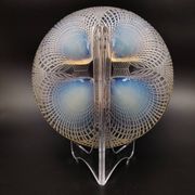 Rare Art Deco opalescent glass bowl with geometric shell motif by Lalique