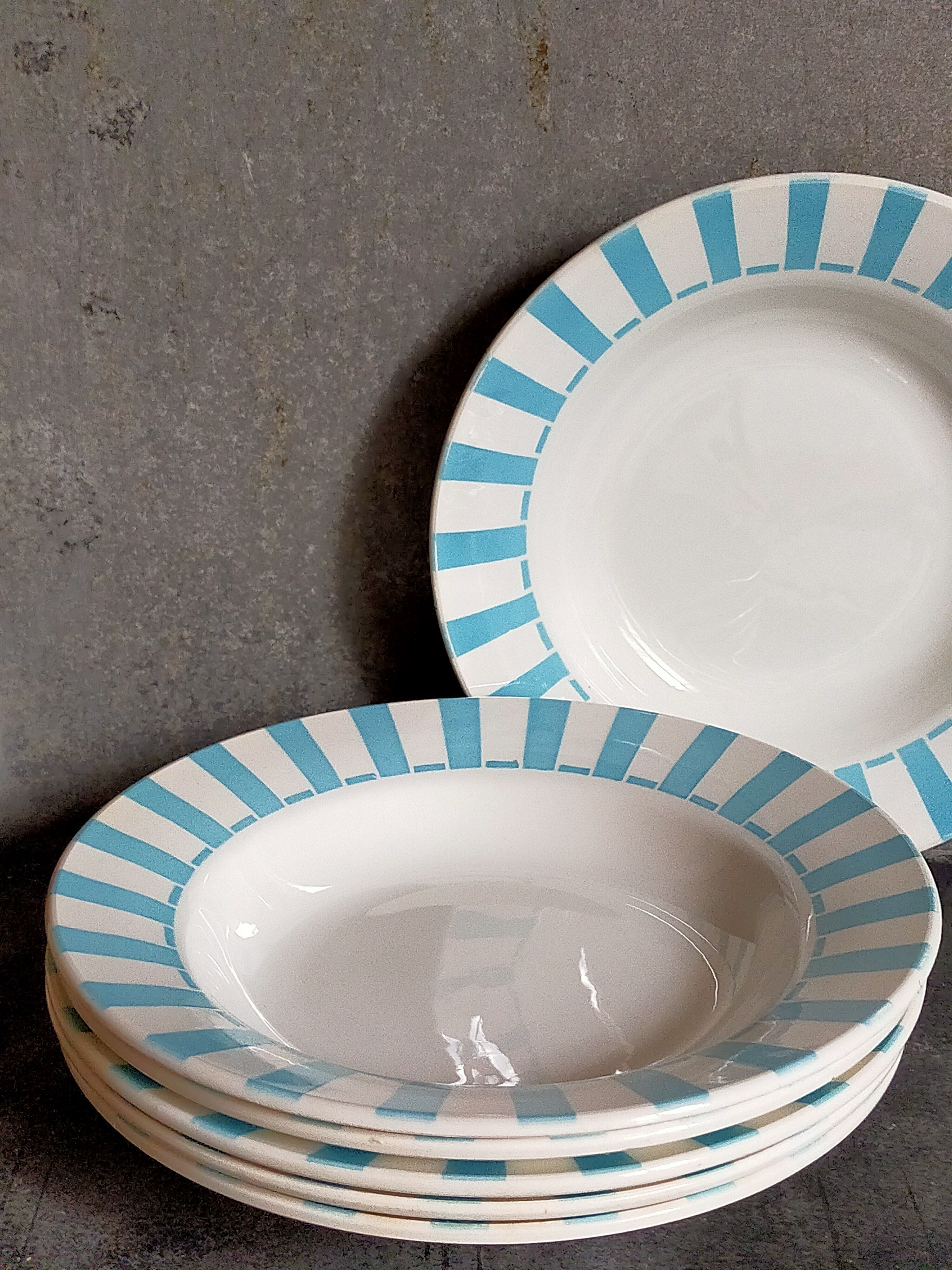 Six vintage Digoin-Sarreguemines plates