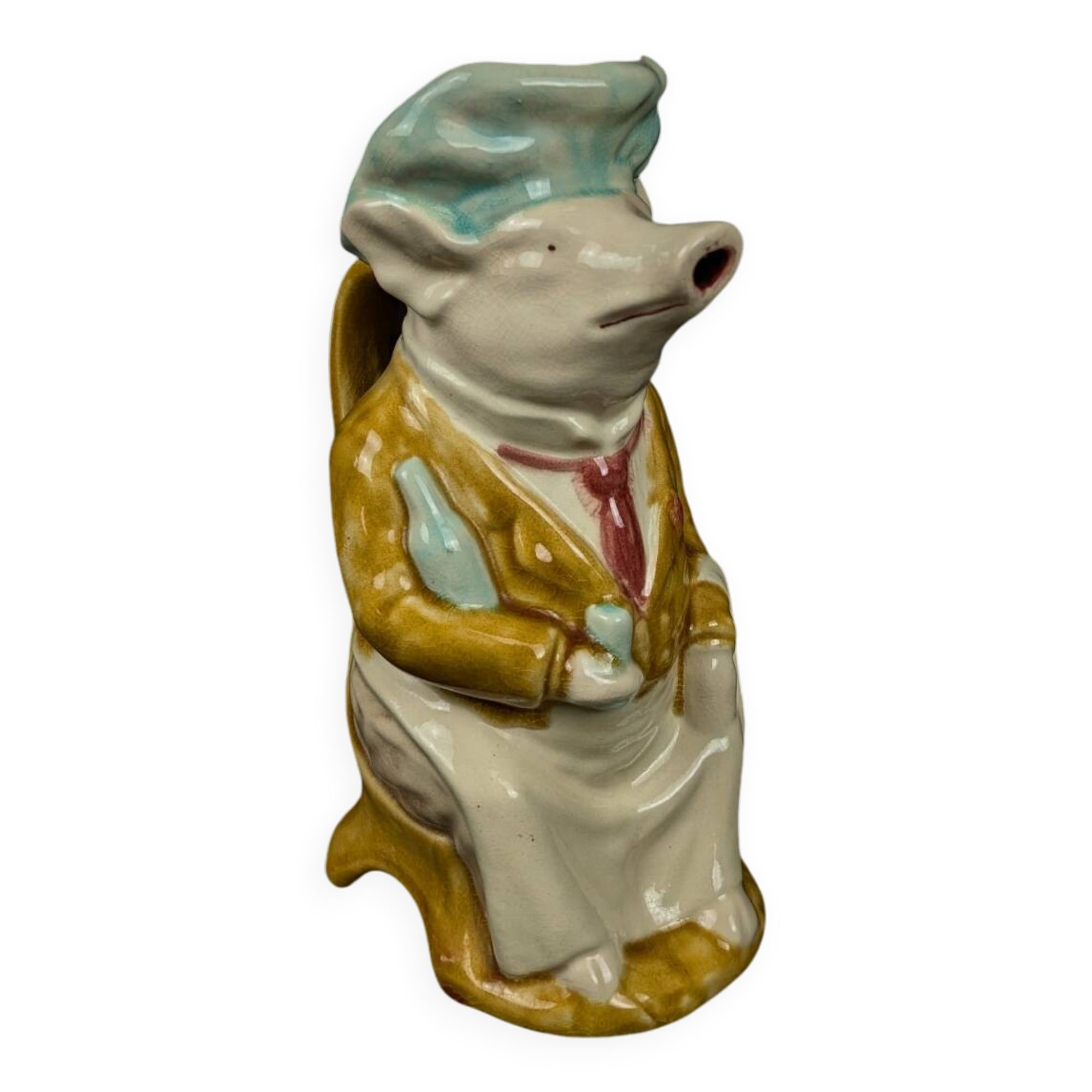 Zoomorphic pitcher pig hotelier waiter