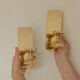 Pair of swedish brass sconces by gusum 1991