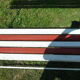 Folding bench with iron slats