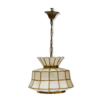 Suspension en nacre et laiton vintage