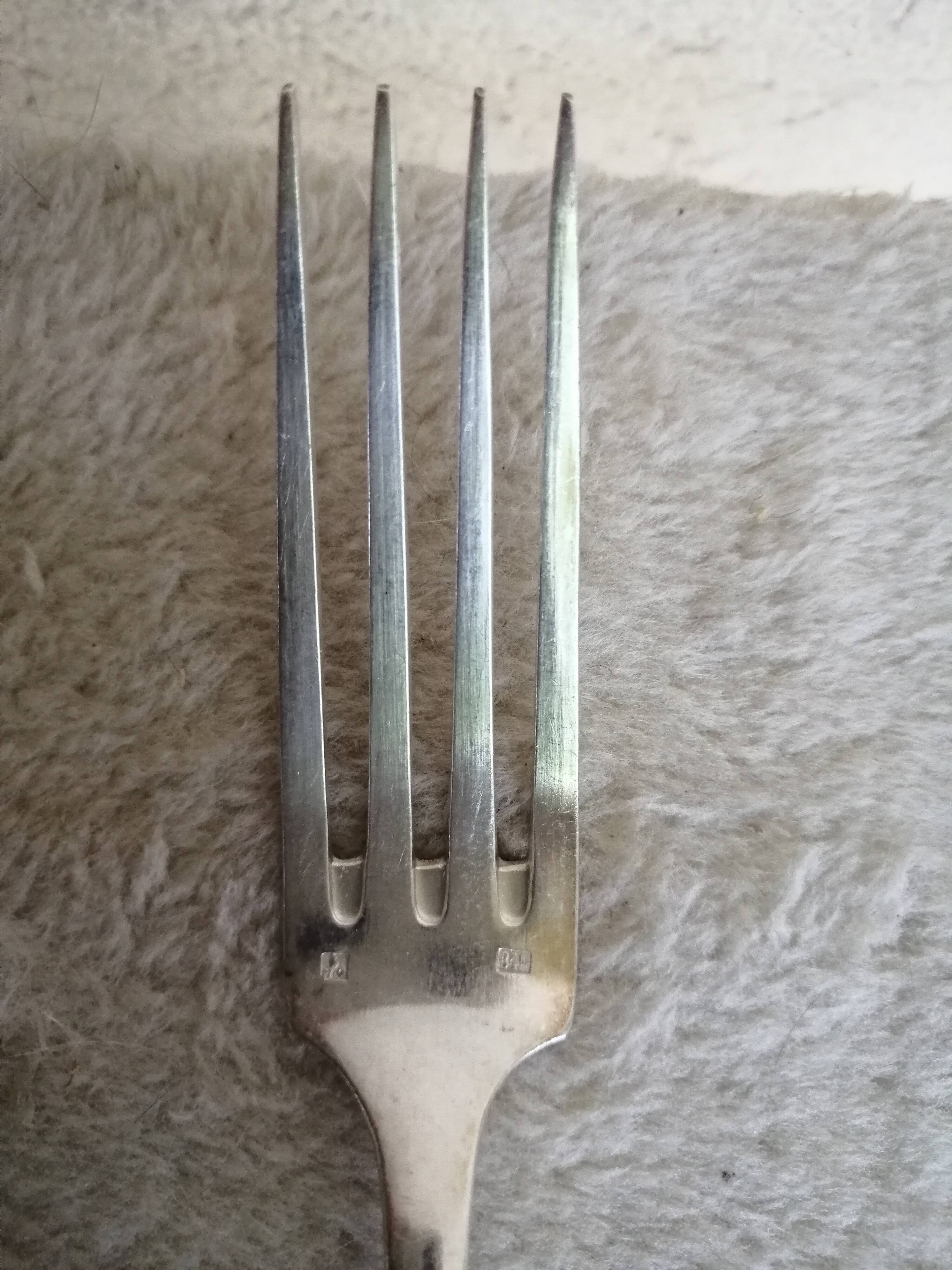 12 Art Deco silver metal bistro forks