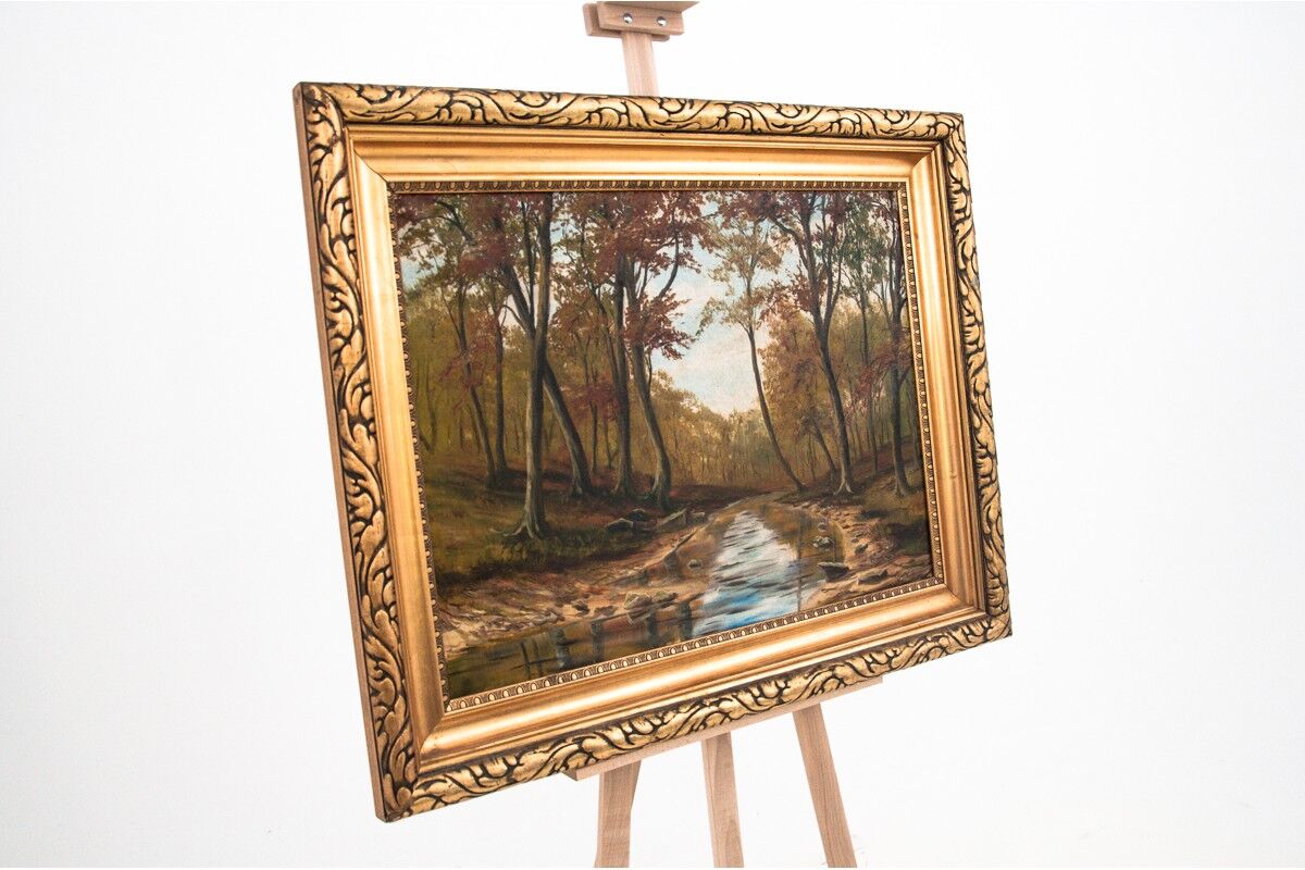 Painting "River flowing through the forest"