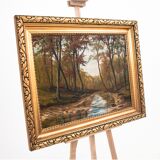 Painting "River flowing through the forest"
