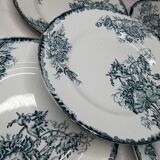Series of 6 flat plates Saint Armand "poppy"